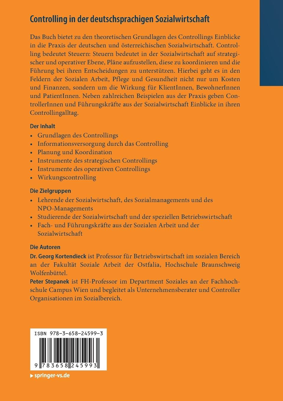 Rückseitencover Controlling in der deutschsprachigen Sozialwirtschaft