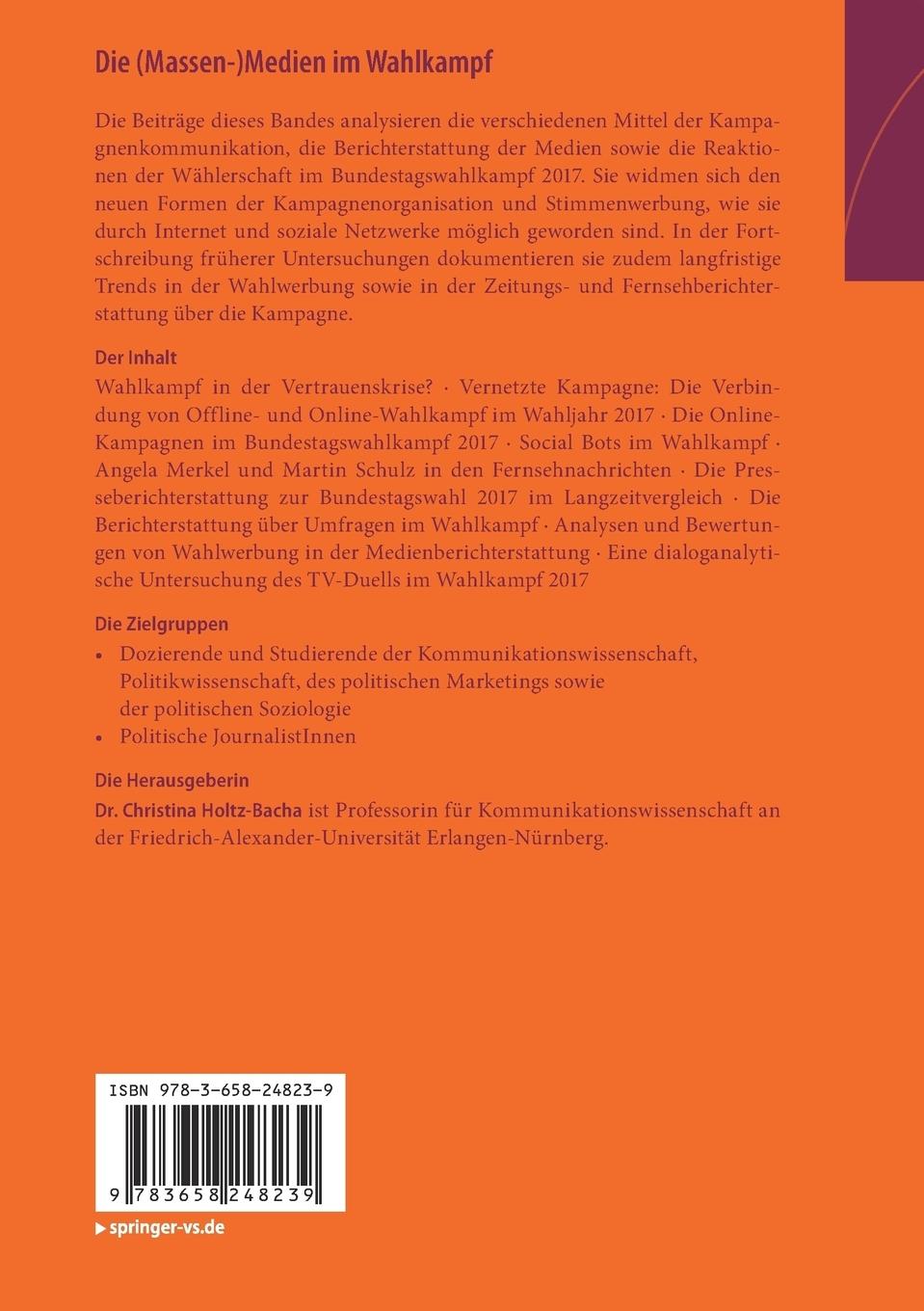 Rückseitencover Die (Massen-)Medien im Wahlkampf