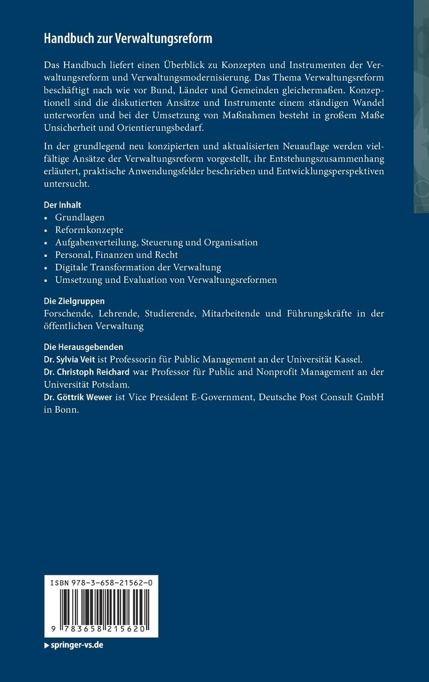 Rückseitencover Handbuch zur Verwaltungsreform