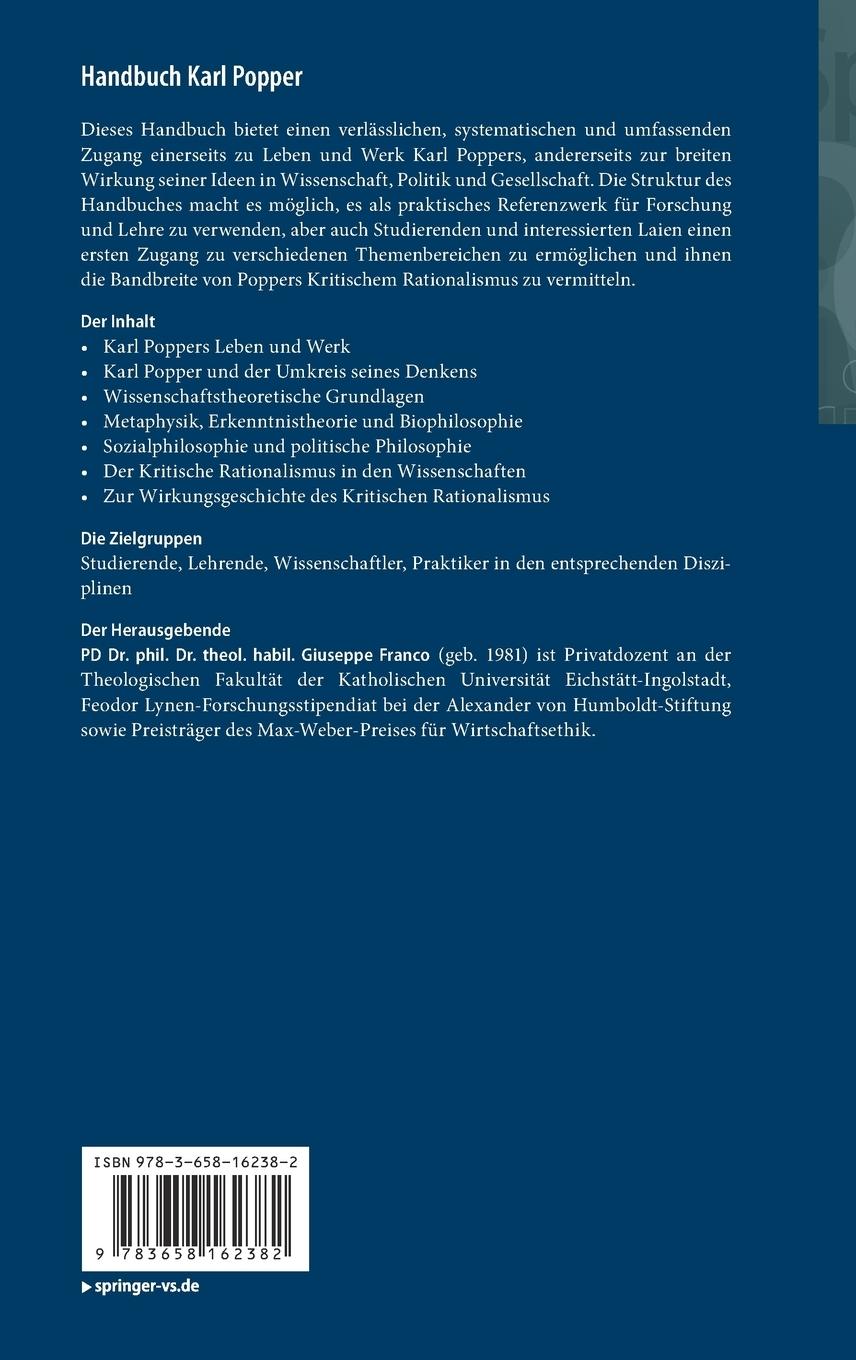 Rückseitencover Handbuch Karl Popper