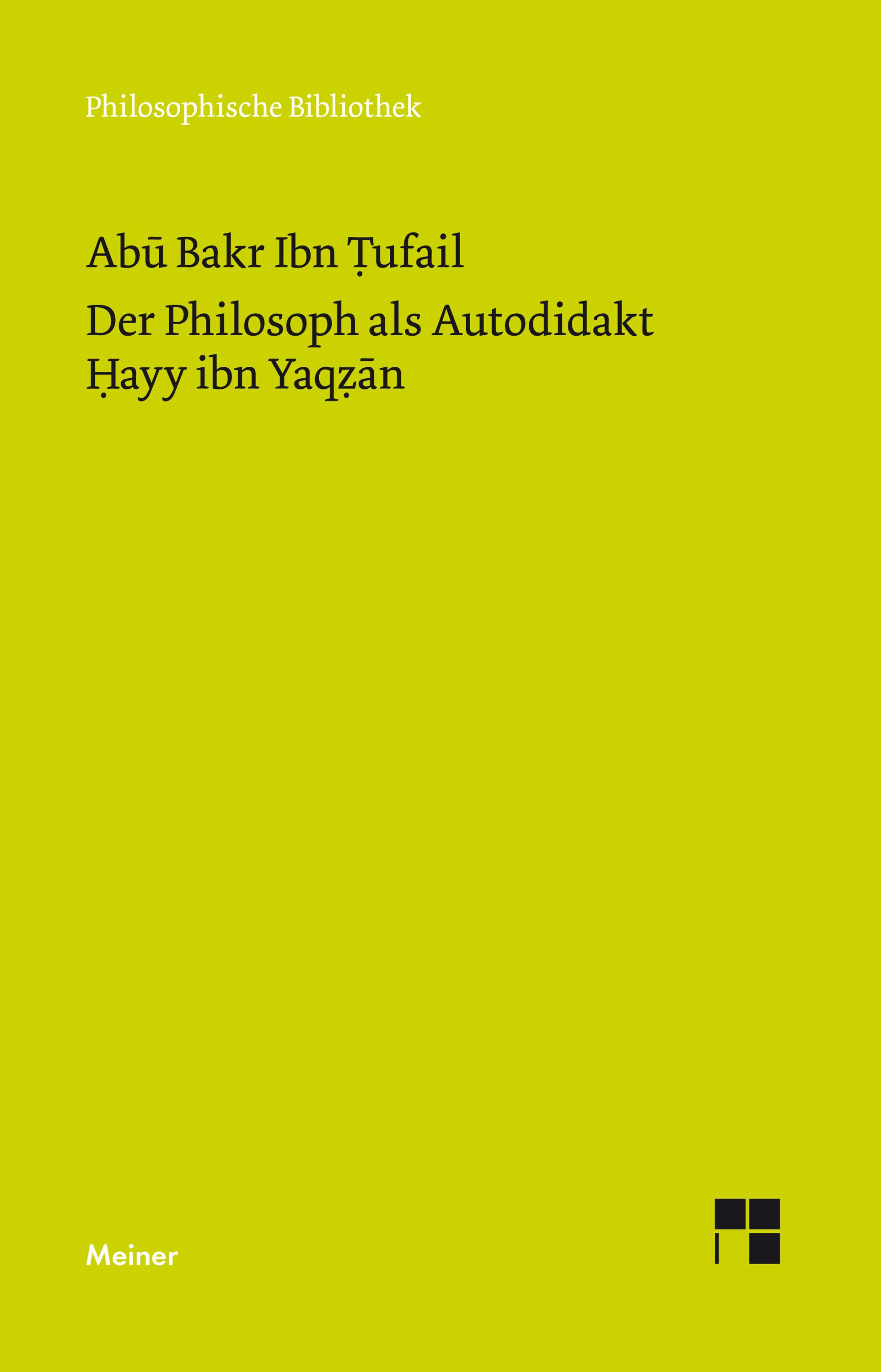 Vorderes Coverbild Der Philosoph als Autodidakt. Hayy ibn Yaqzan