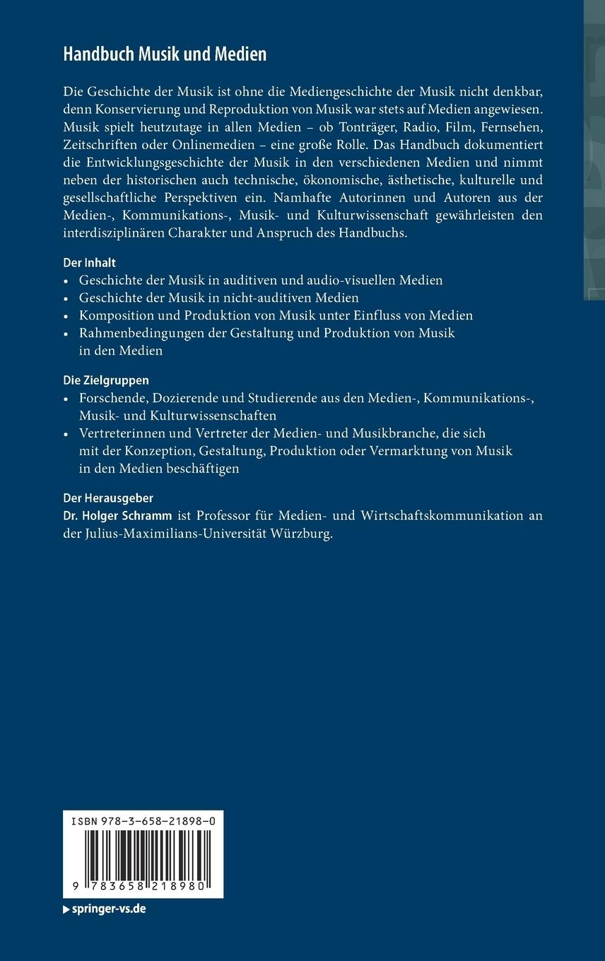 Rückseitencover Handbuch Musik und Medien