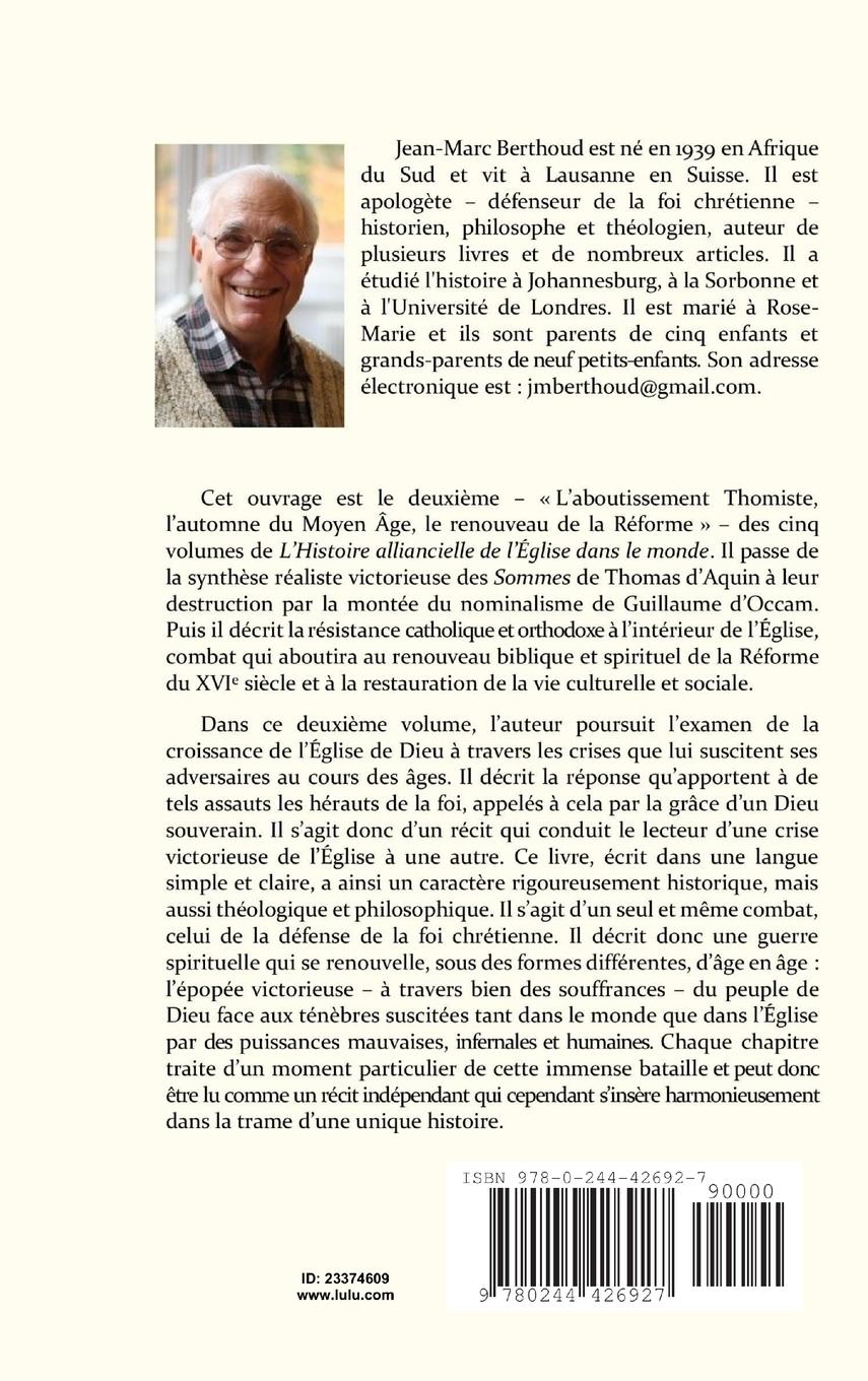 Rückseitencover Tome 2. L'HISTOIRE ALLIANCIELLE DE L'ÉGLISE DANS LE MONDE