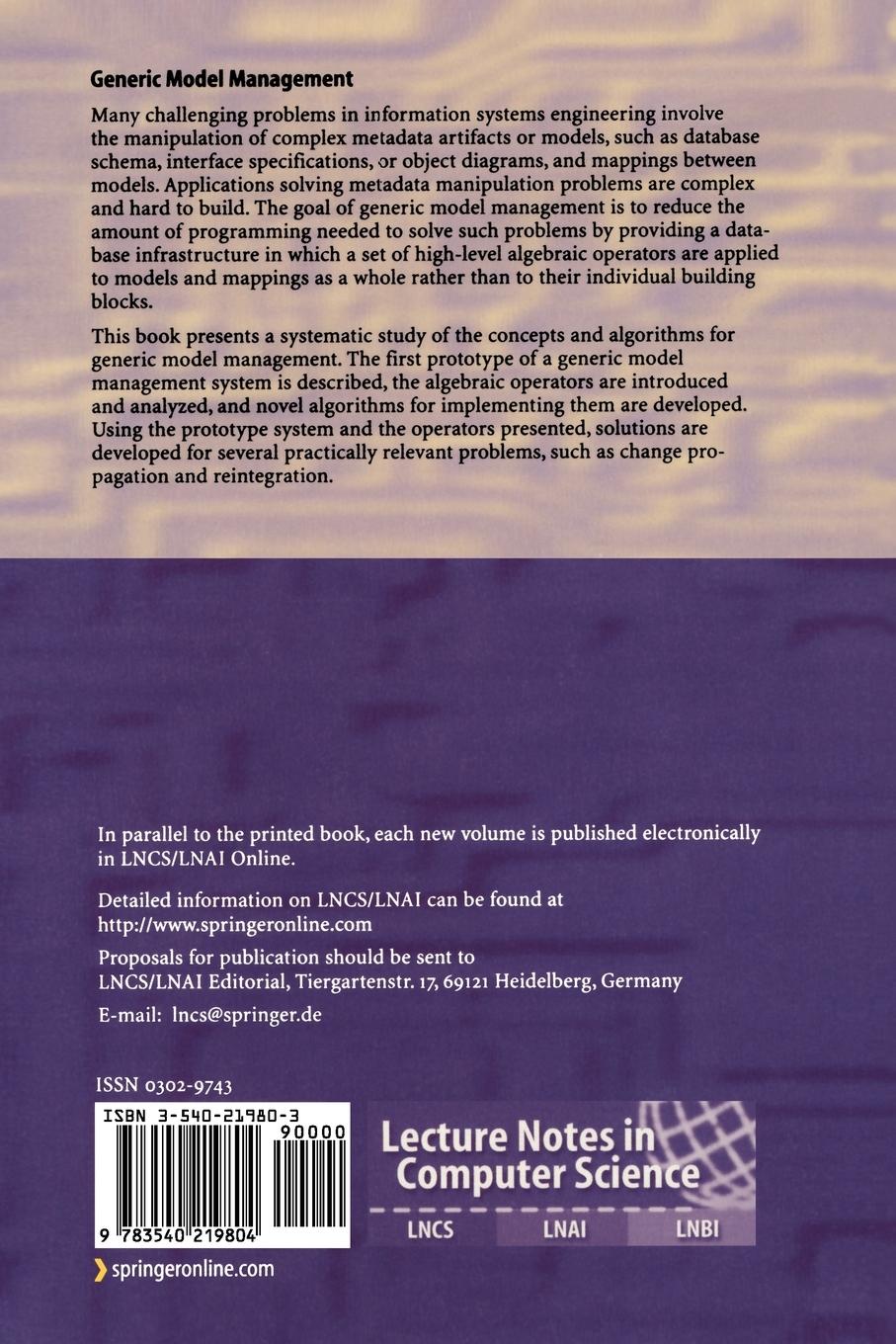 Rückseitencover Generic Model Management