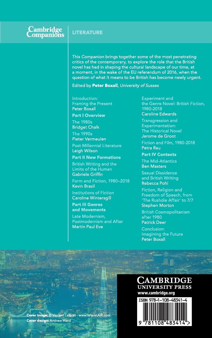 Rückseitencover The Cambridge Companion to British Fiction
