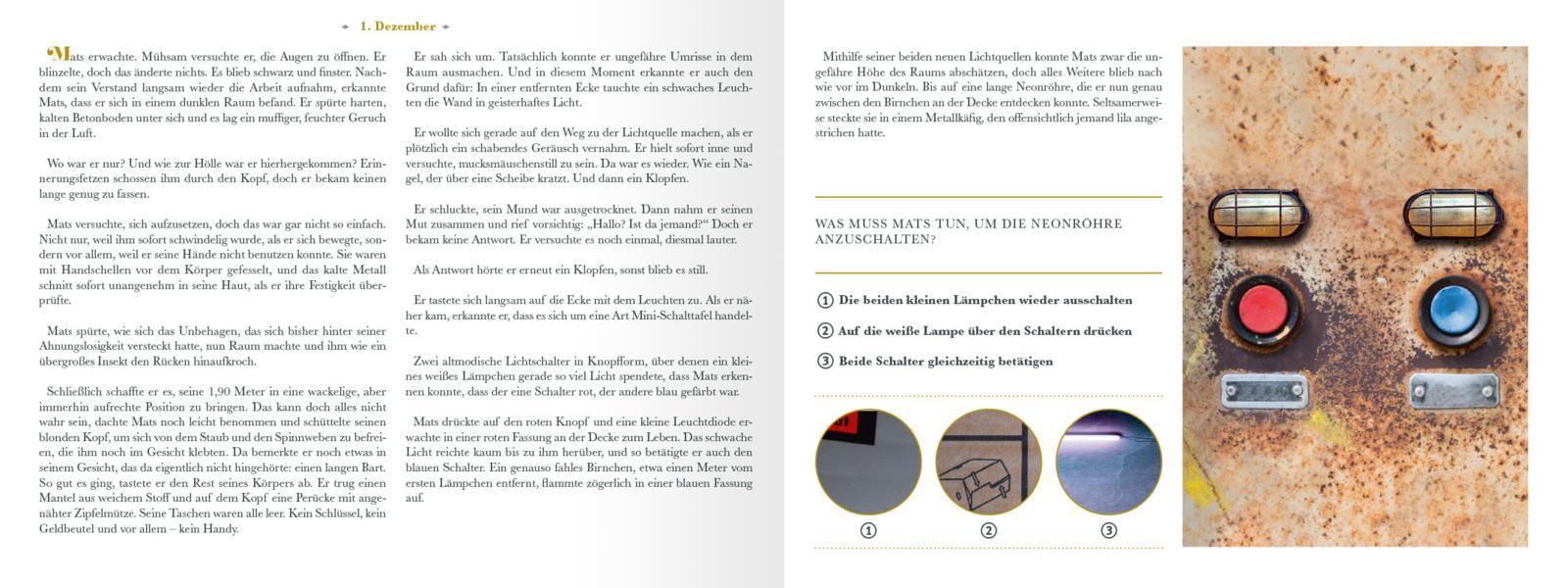 Beispielinhalt (Bild) Escape Room. Der erste Escape-Adventskalender