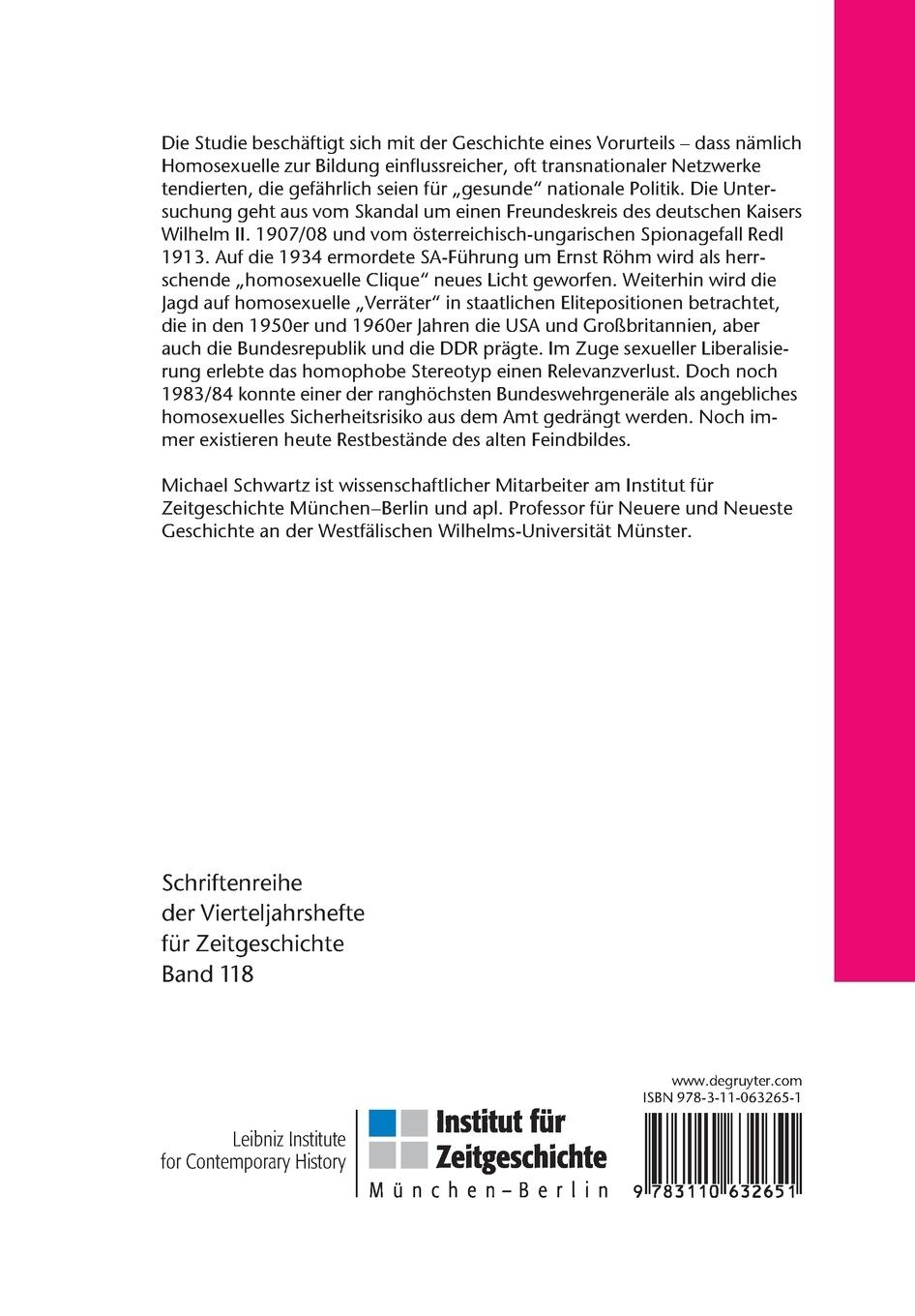 Rückseitencover Homosexuelle, Seilschaften, Verrat