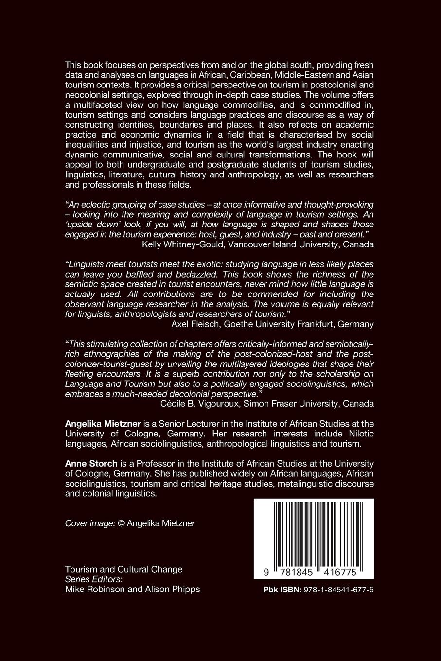 Rückseitencover Language and Tourism in Postcolonial Settings