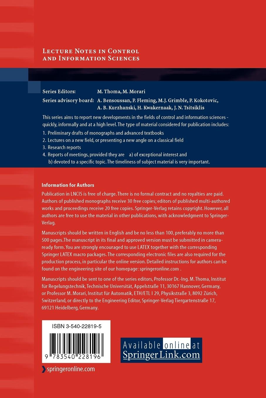 Rückseitencover Advances in Communication Control Networks