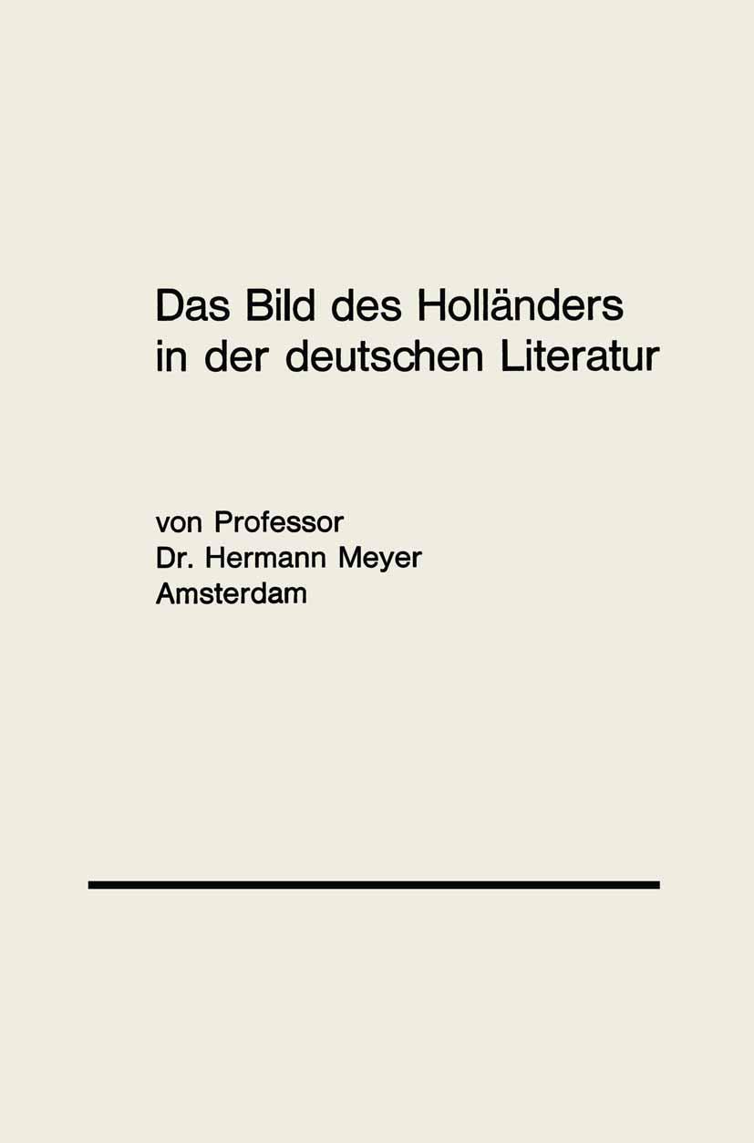 Vorderes Coverbild Das Bild des Holländers in der deutschen Literatur