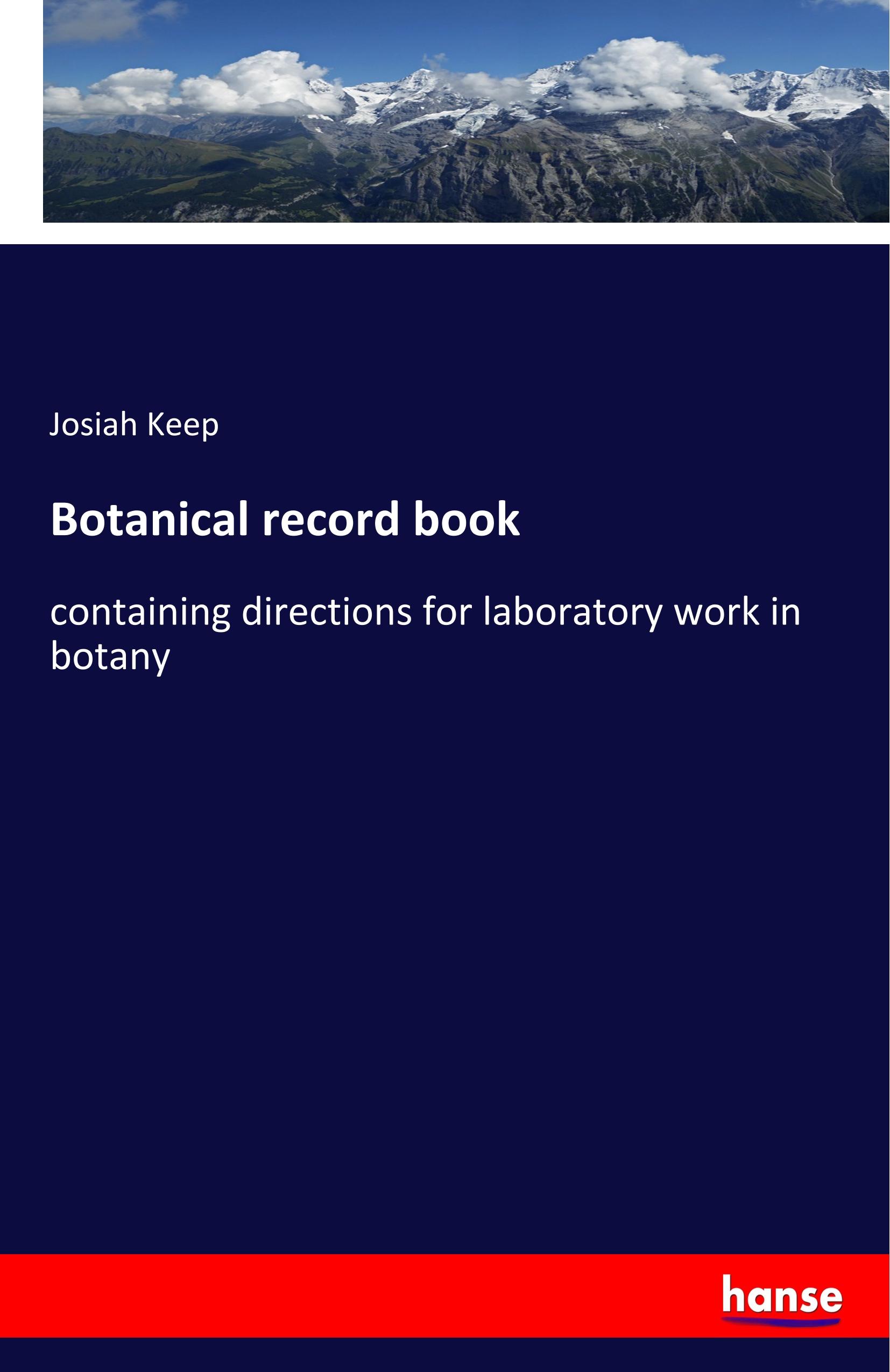 Vorderes Coverbild Botanical record book