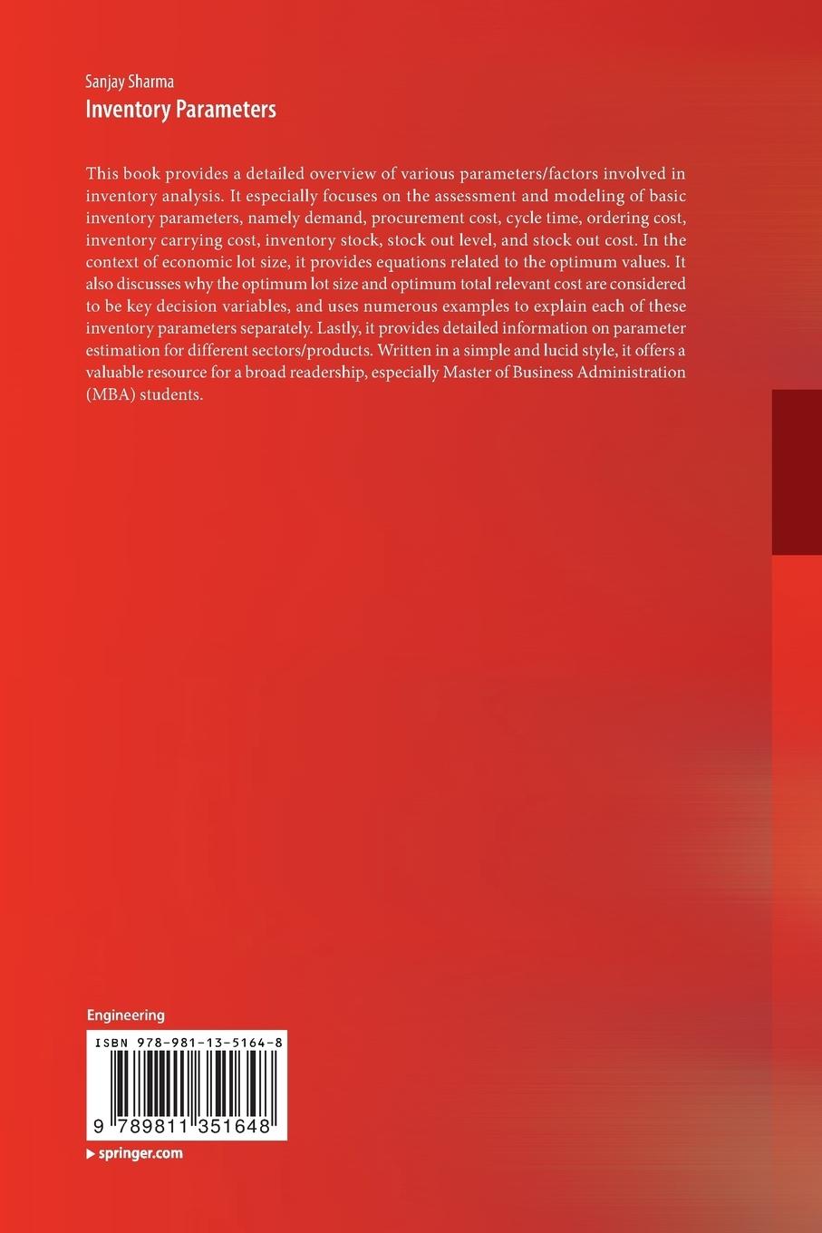 Rückseitencover Inventory Parameters