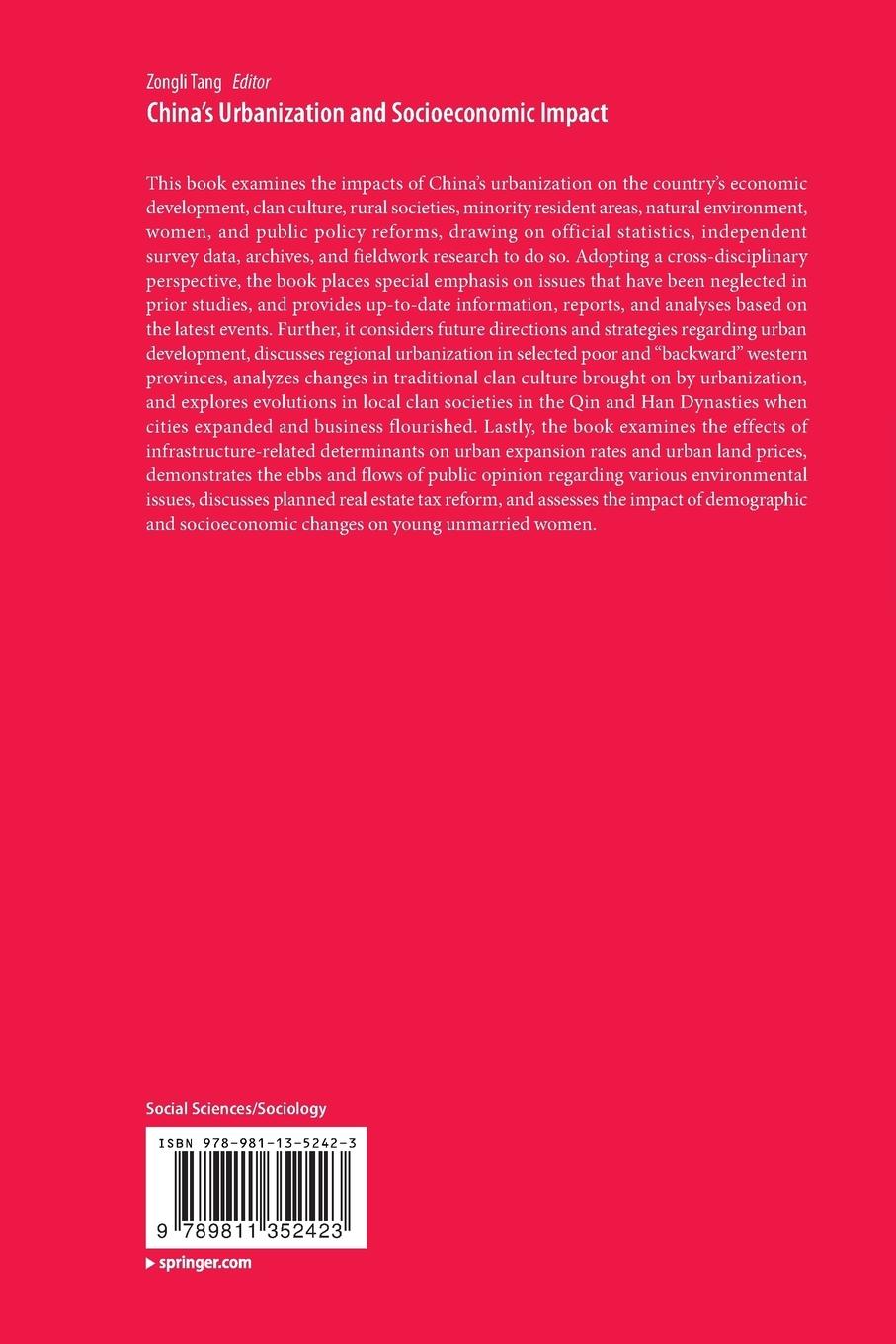 Rückseitencover China's Urbanization and Socioeconomic Impact