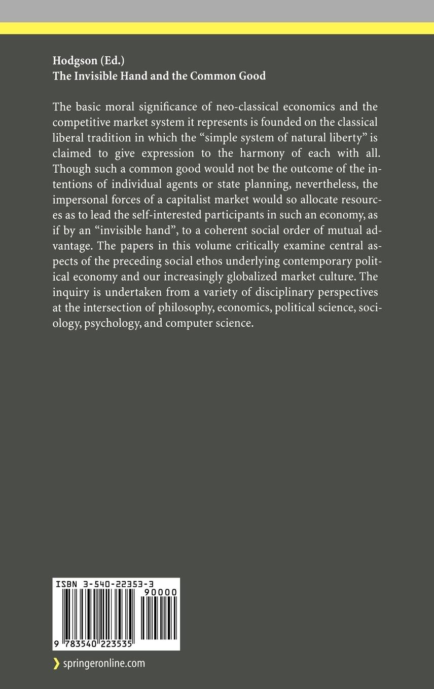 Rückseitencover The Invisible Hand and the Common Good