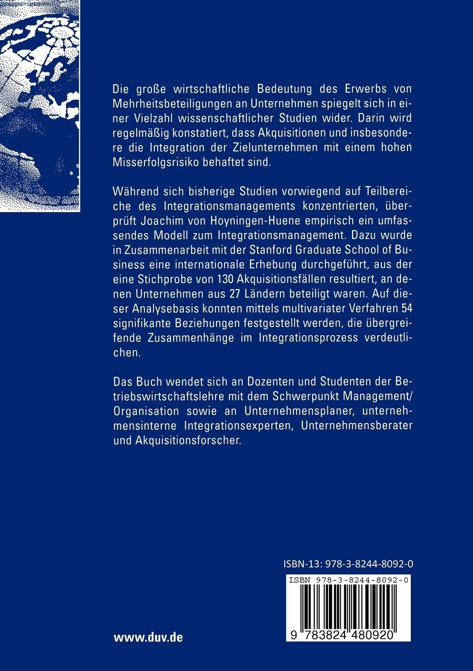 Rückseitencover Integration nach Unternehmensakquisitionen