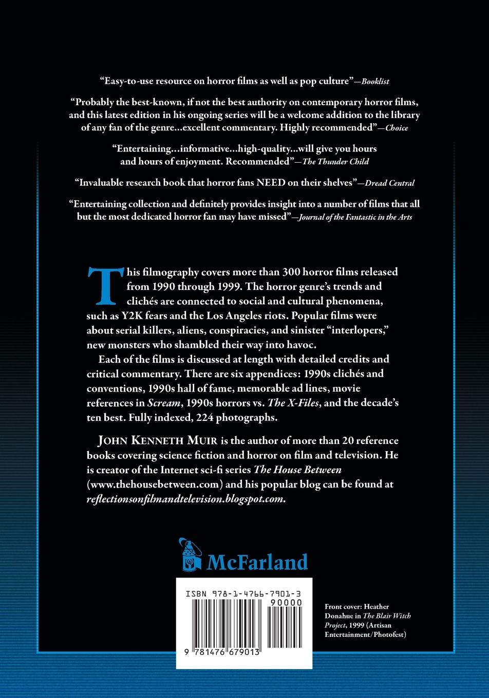 Rückseitencover Horror Films of the 1990s