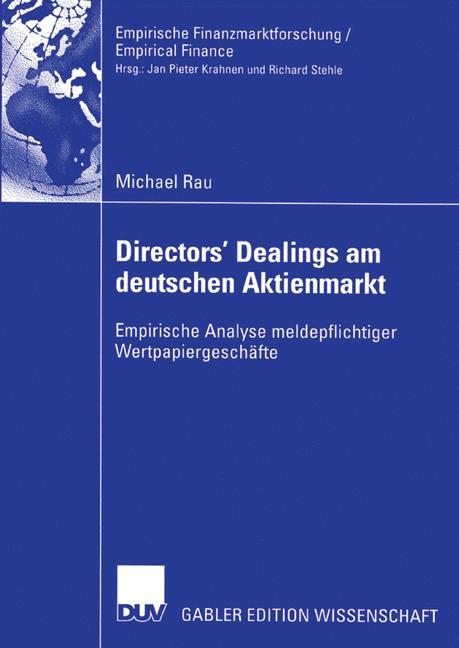 Vorderes Coverbild Directors' Dealings am deutschen Aktienmarkt