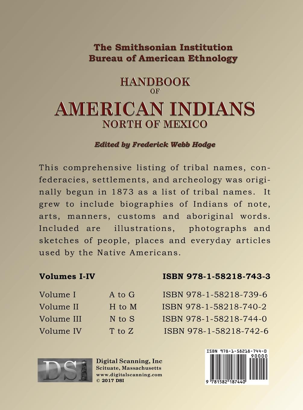 Rückseitencover Handbook of American Indians Volume 3
