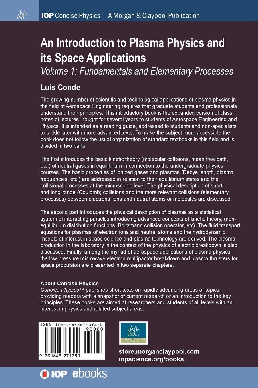 Rückseitencover An Introduction to Plasma Physics and Its Space Applications, Volume 1