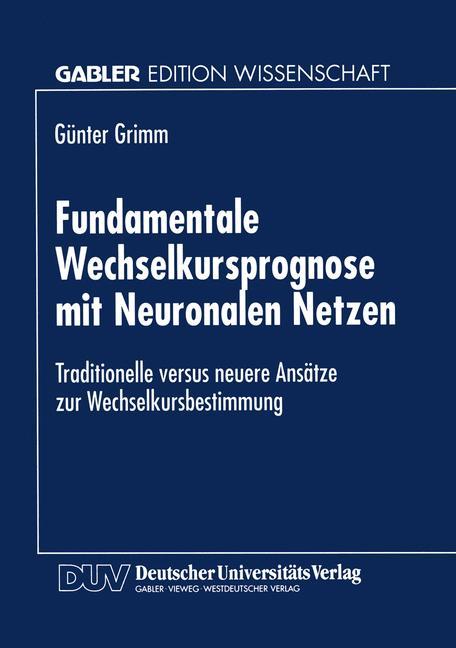 Vorderes Coverbild Fundamentale Wechselkursprognose mit Neuronalen Netzen