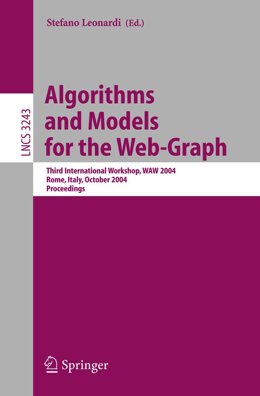 Vorderes Coverbild Algorithms and Models for the Web-Graph