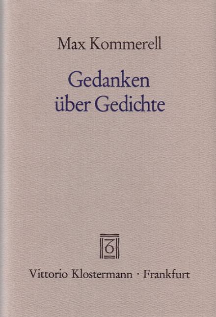 Vorderes Coverbild Gedanken über Gedichte