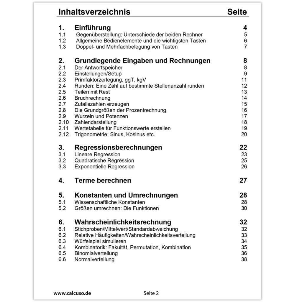 Beispielinhalt (Bild) Das Fachbuch zum TI-30X PLUS / PRO MATHPRINT