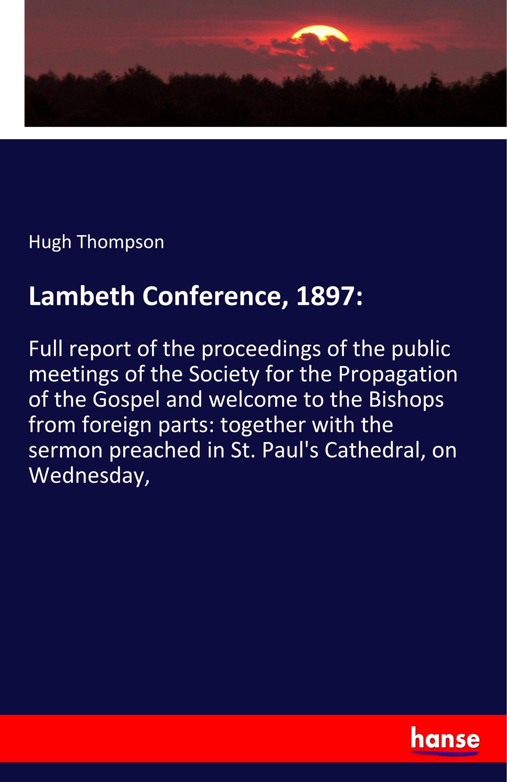 Vorderes Coverbild Lambeth Conference, 1897: