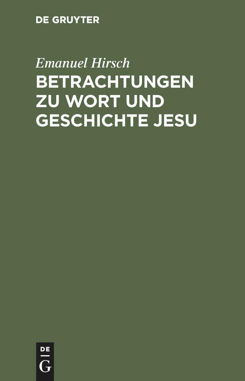 Vorderes Coverbild Betrachtungen zu Wort und Geschichte Jesu