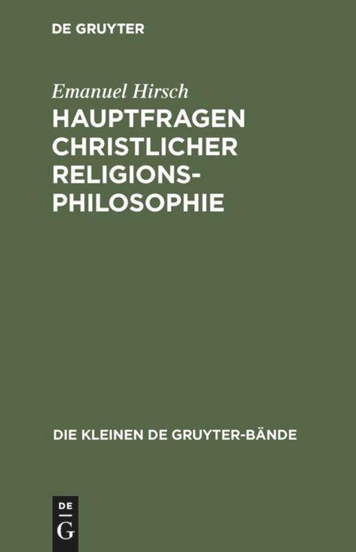 Vorderes Coverbild Hauptfragen christlicher Religionsphilosophie