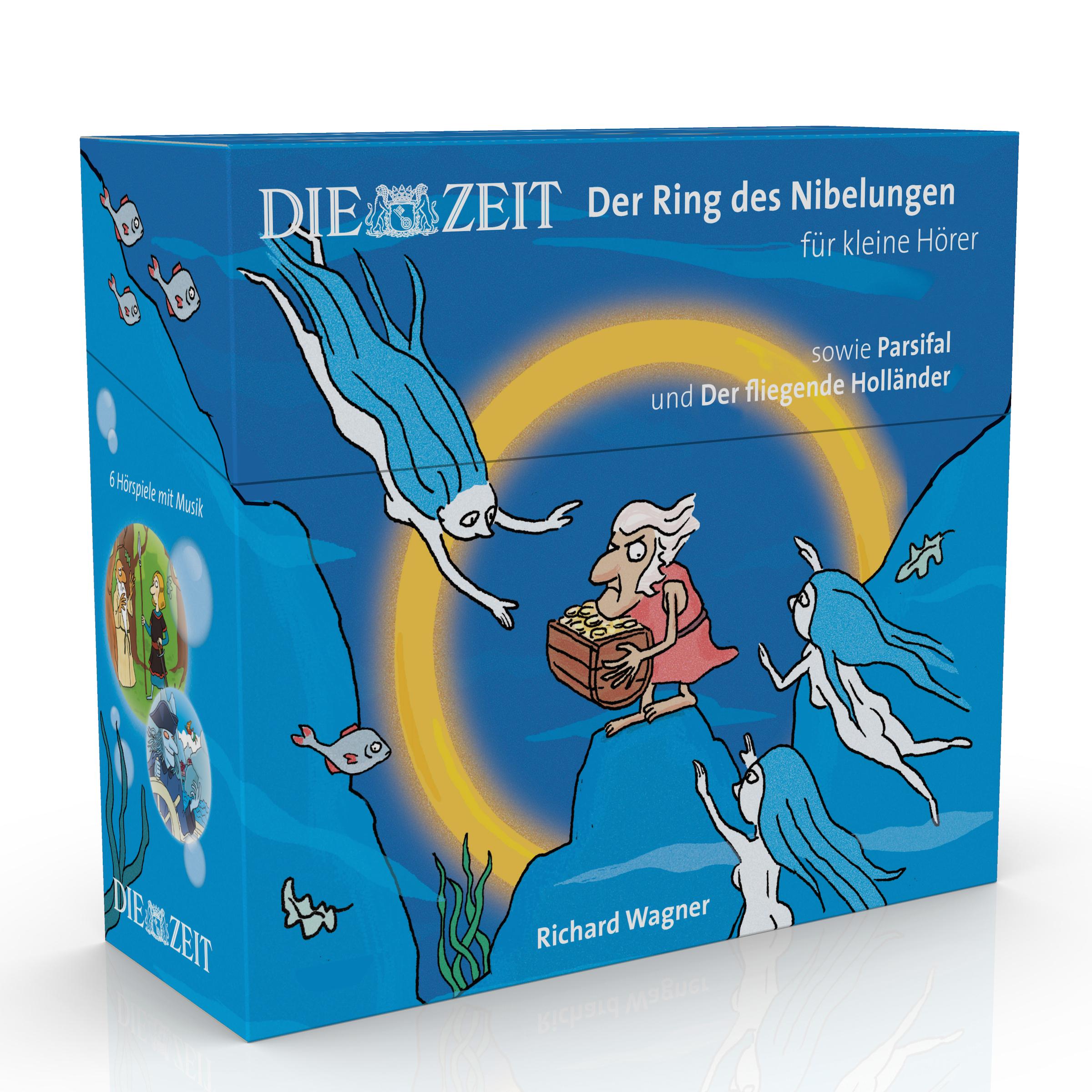 Vorderes Coverbild Box Der Ring des Nibelungen für kleine Hörer, sowie Parsifal und Der fliegende Holländer (Die ZEIT-Edition)