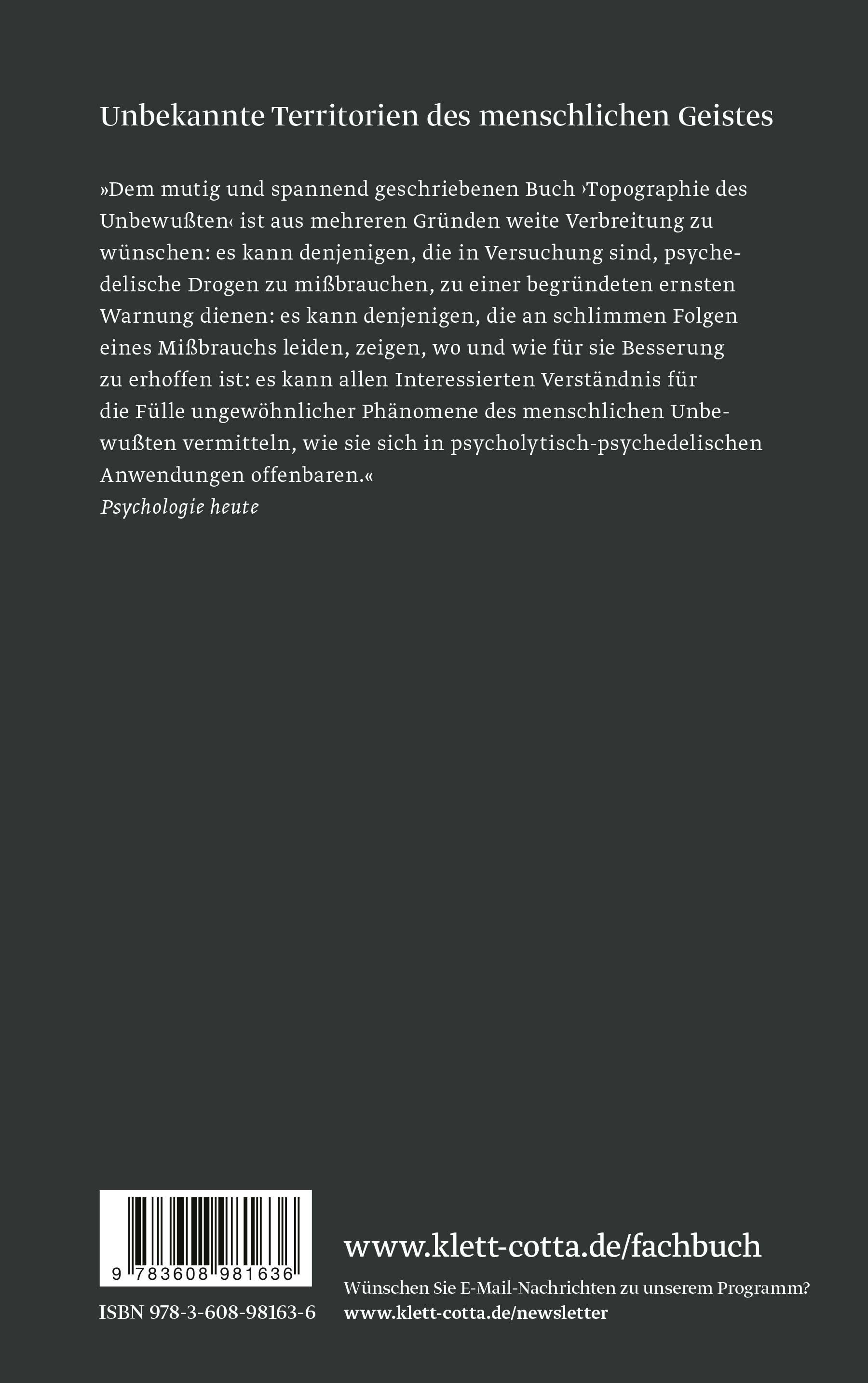 Rückseitencover Topographie des Unbewussten