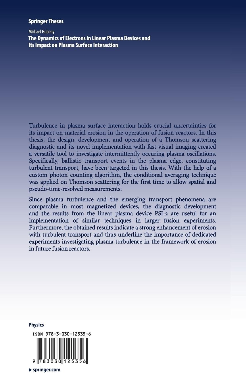 Rückseitencover The Dynamics of Electrons in Linear Plasma Devices and Its Impact on Plasma Surface Interaction