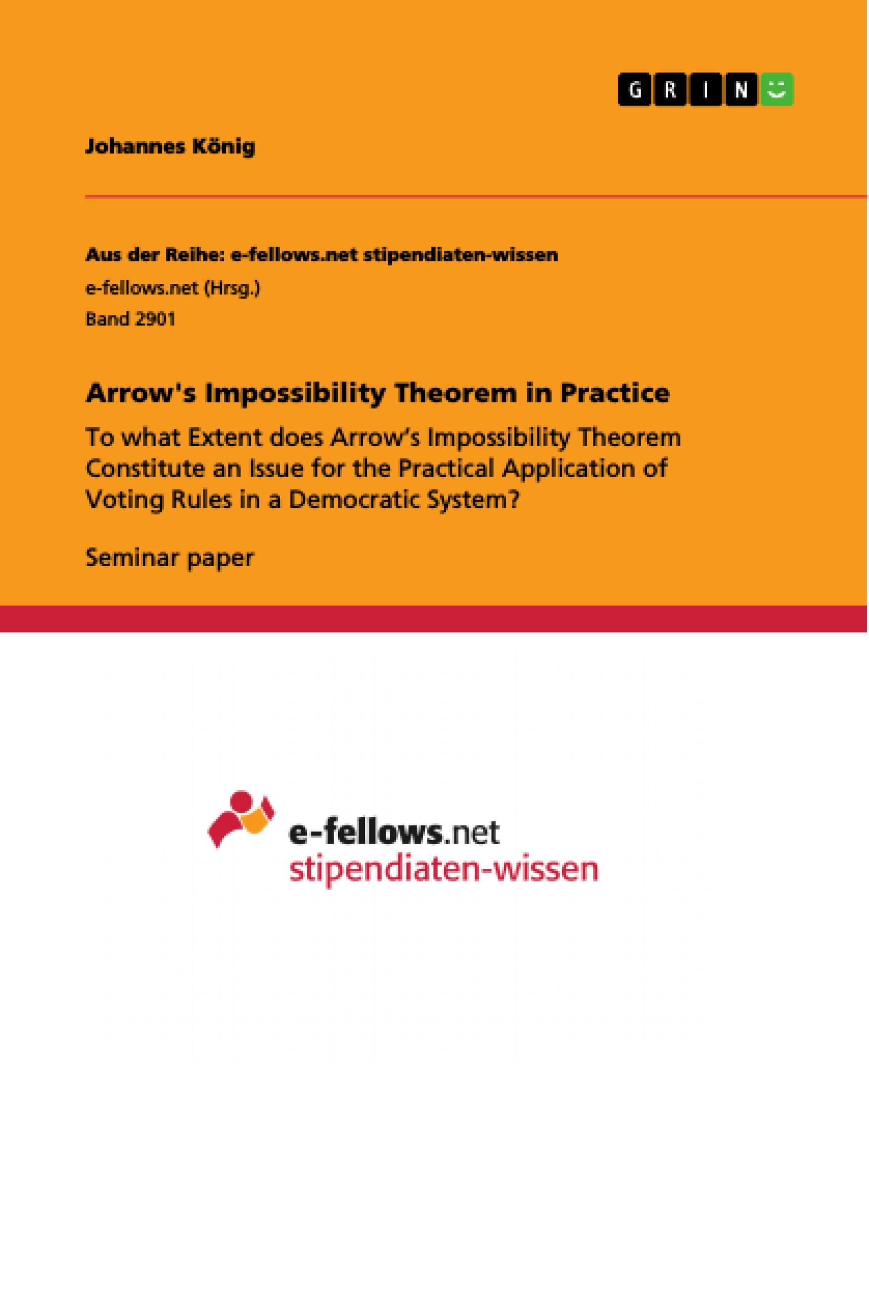 Vorderes Coverbild Arrow's Impossibility Theorem in Practice