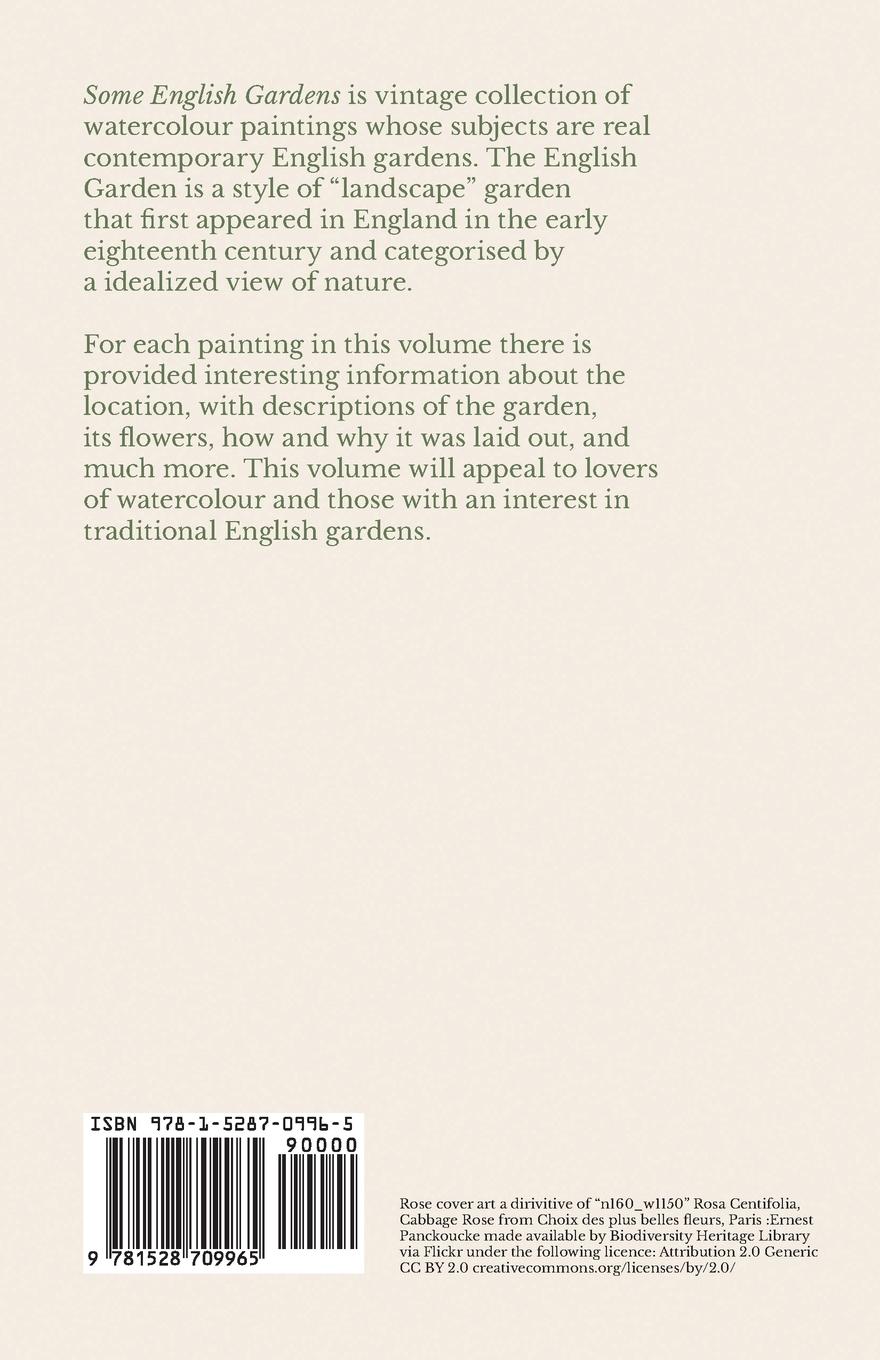 Rückseitencover Some English Gardens - After Drawings by George S. Elgood - With Notes by Gertrude Jekyll