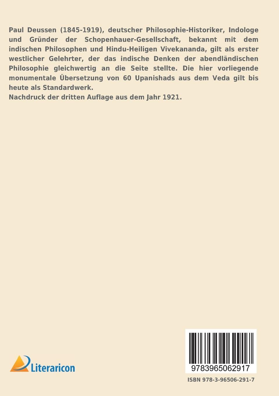 Rückseitencover Sechzig Upanishads des Veda