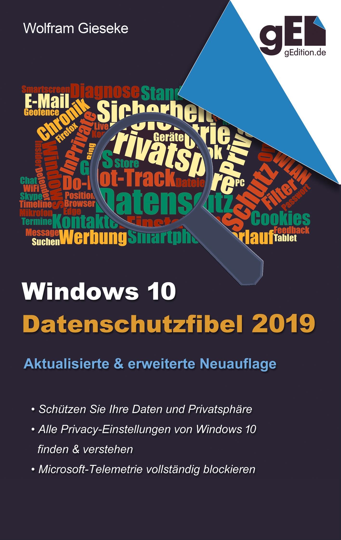 Vorderes Coverbild Windows 10 Datenschutzfibel 2019
