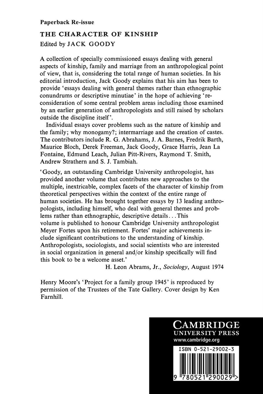 Rückseitencover The Character of Kinship