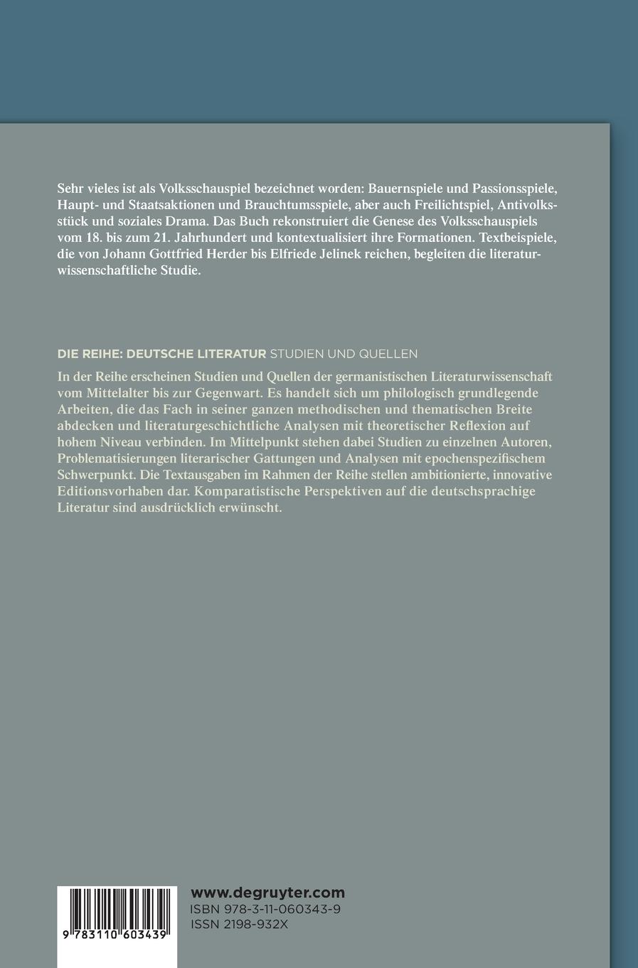 Rückseitencover Volksschauspiele