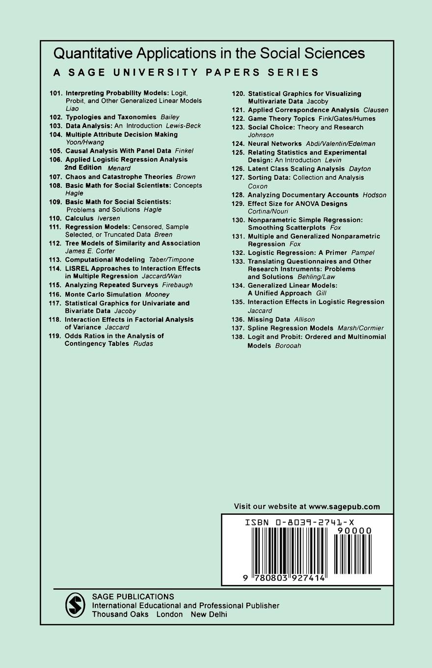 Rückseitencover Rasch Models for Measurement