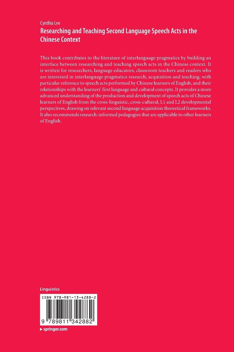 Rückseitencover Researching and Teaching Second Language Speech Acts in the Chinese Context