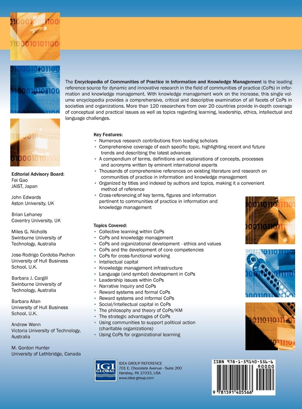 Rückseitencover Encyclopedia of Communities of Practice in Information and Knowledge Management