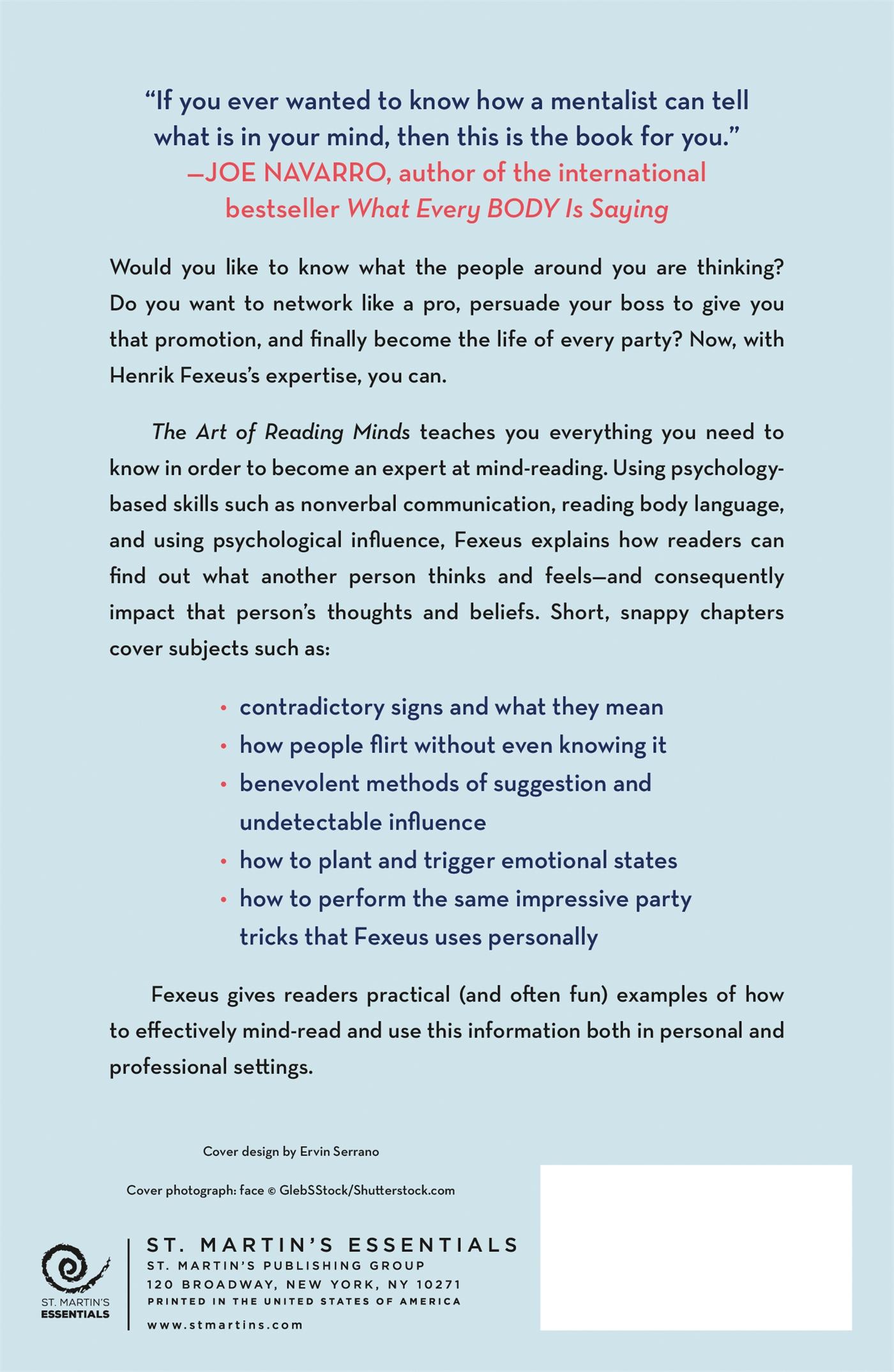 Rückseitencover The Art of Reading Minds