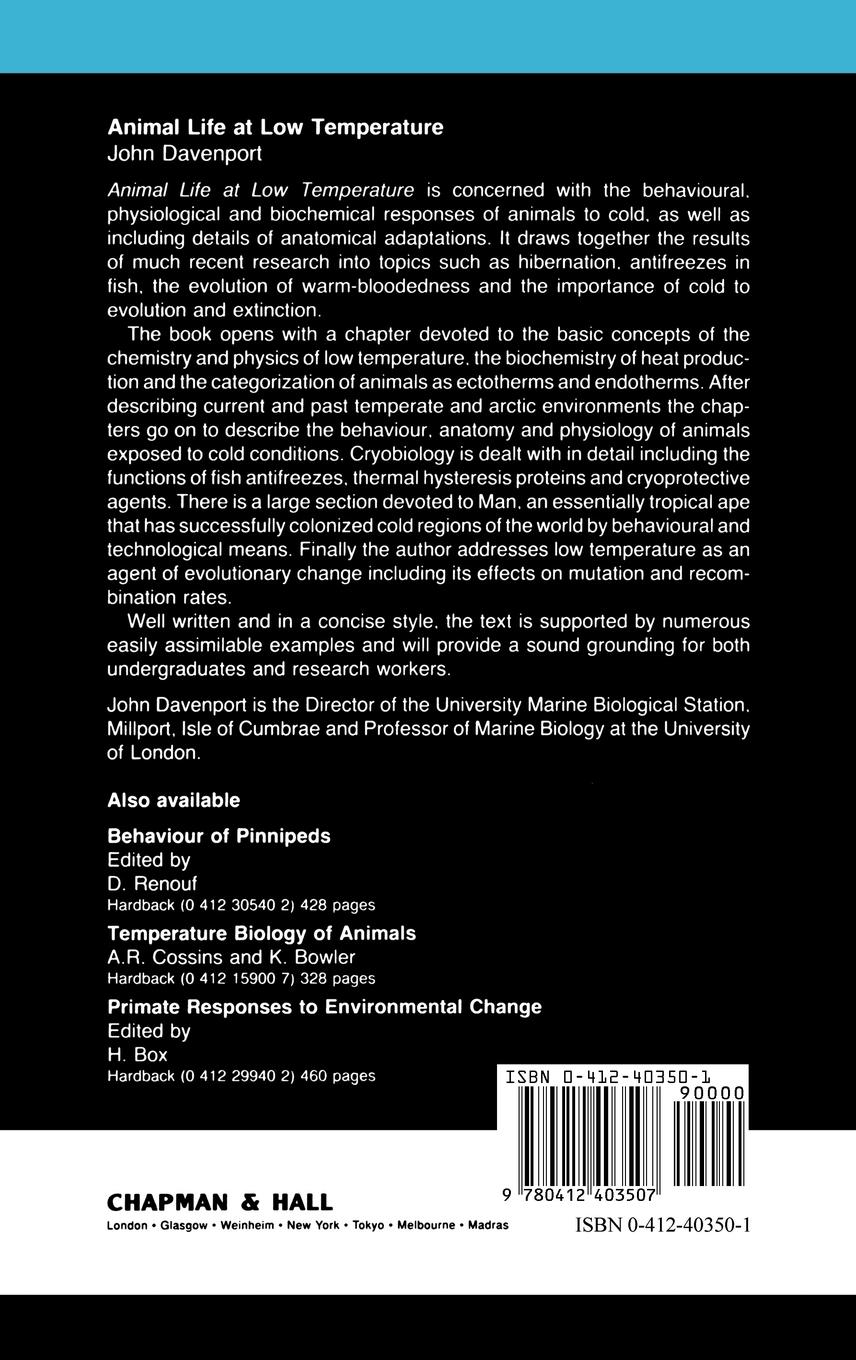 Rückseitencover Animal Life at Low Temperature