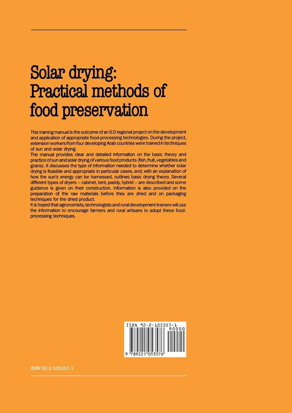 Rückseitencover Solar drying: Practical methods of food preservation