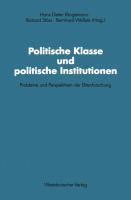 Vorderes Coverbild Politische Klasse und politische Institutionen