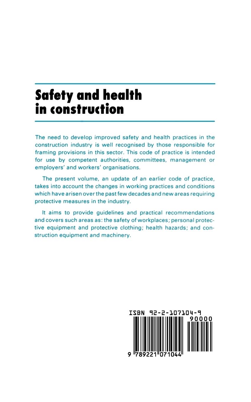 Rückseitencover Safety and health in construction. An ILO code of practice
