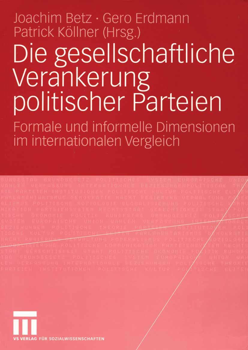 Vorderes Coverbild Die gesellschaftliche Verankerung politischer Parteien