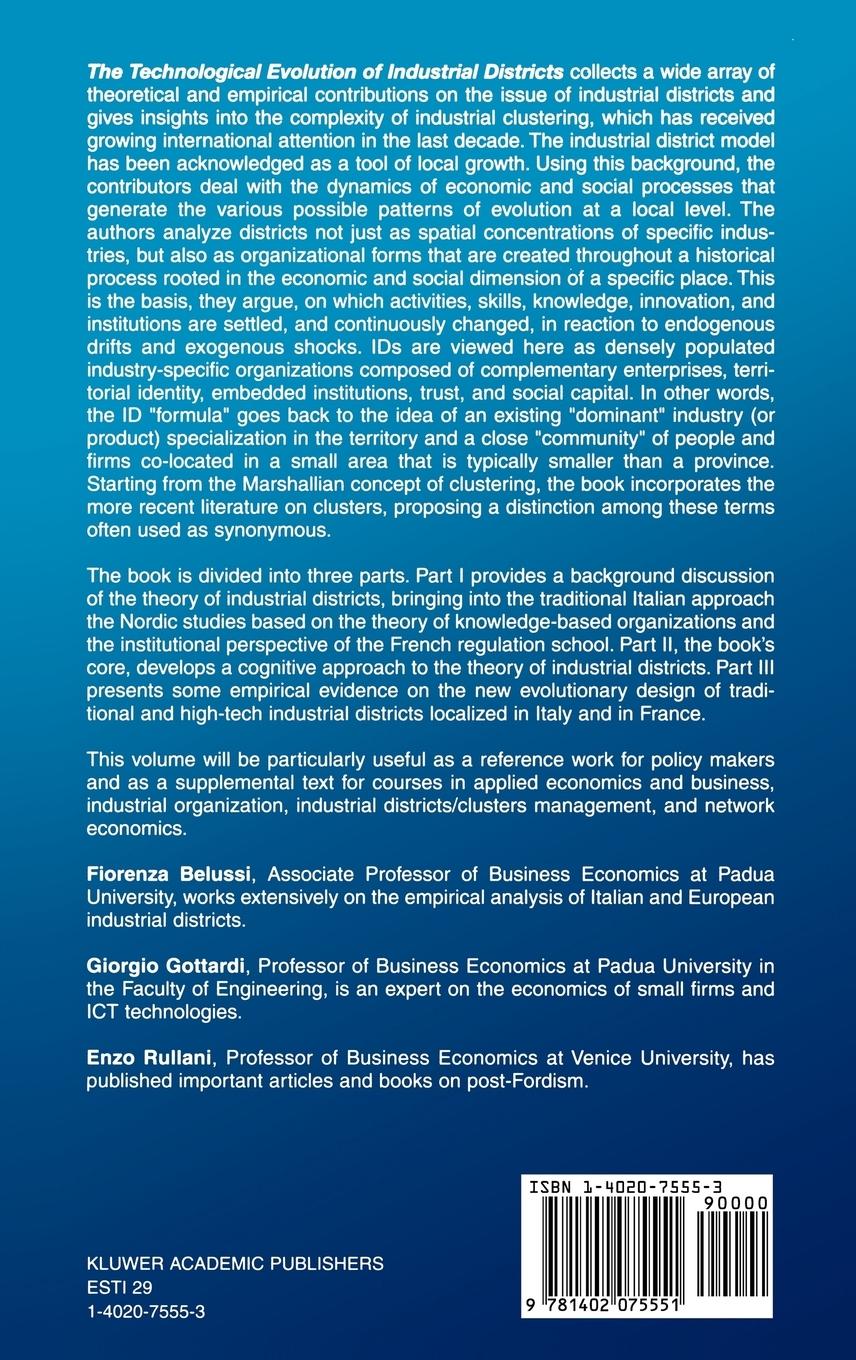 Rückseitencover The Technological Evolution of Industrial Districts