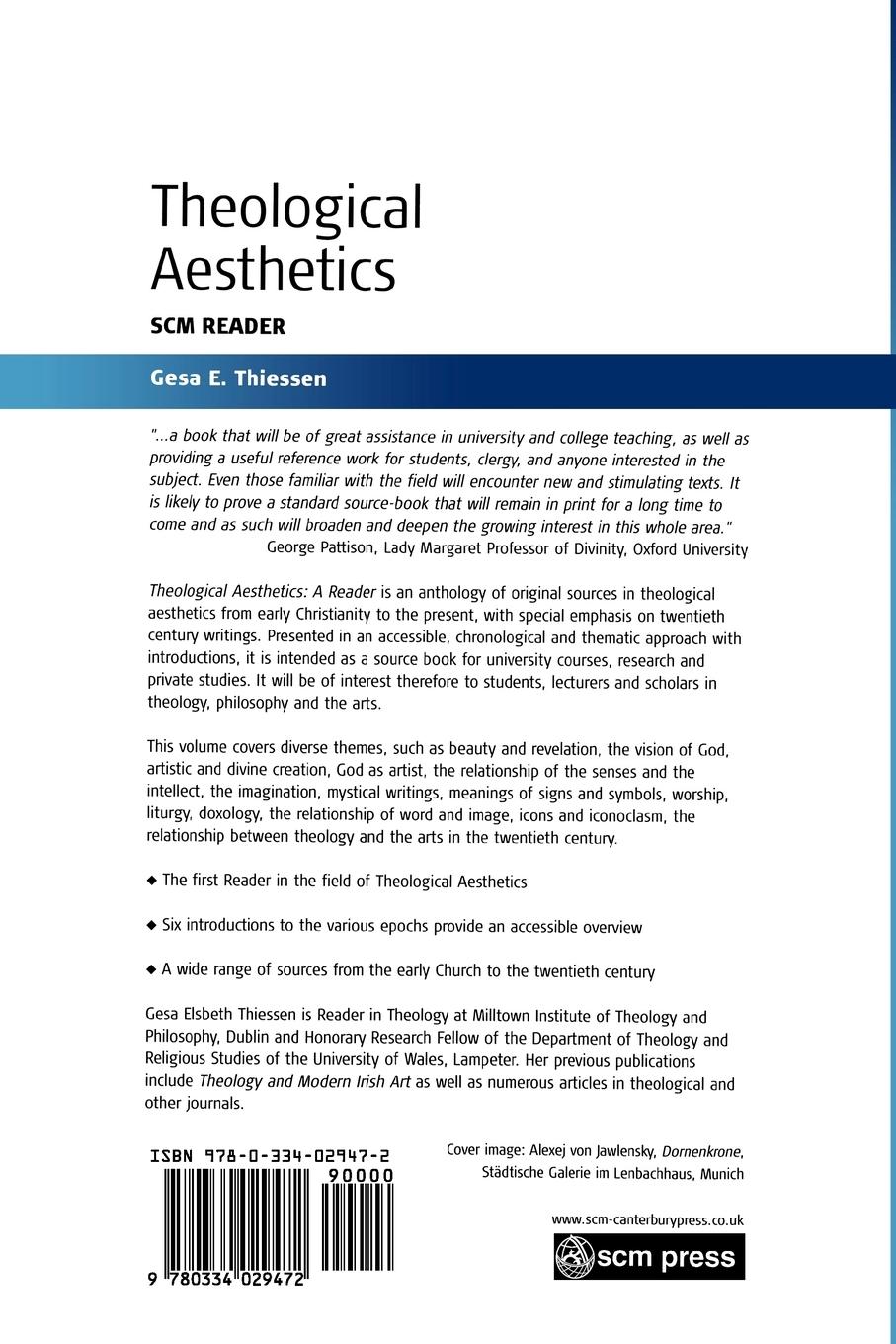 Rückseitencover Scm Reader Theological Aesthetics